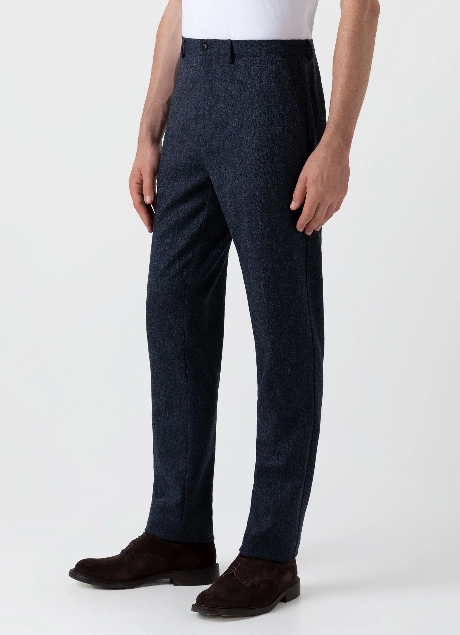 Men's Donegal Wool Trouser in Space Blue sold by Sunspel product image thumbnail 5