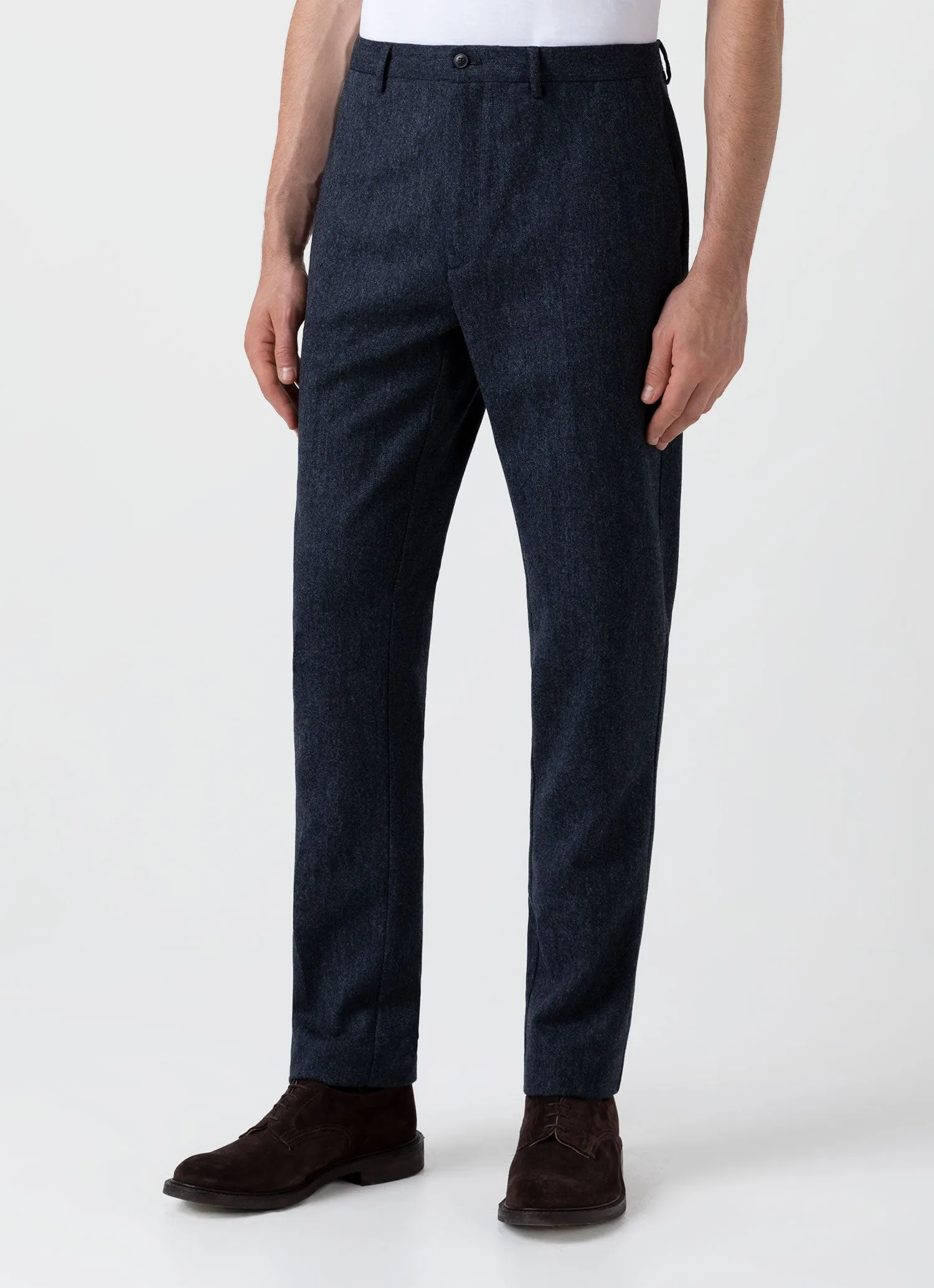 Men's Donegal Wool Trouser in Space Blue sold by Sunspel product image thumbnail 3