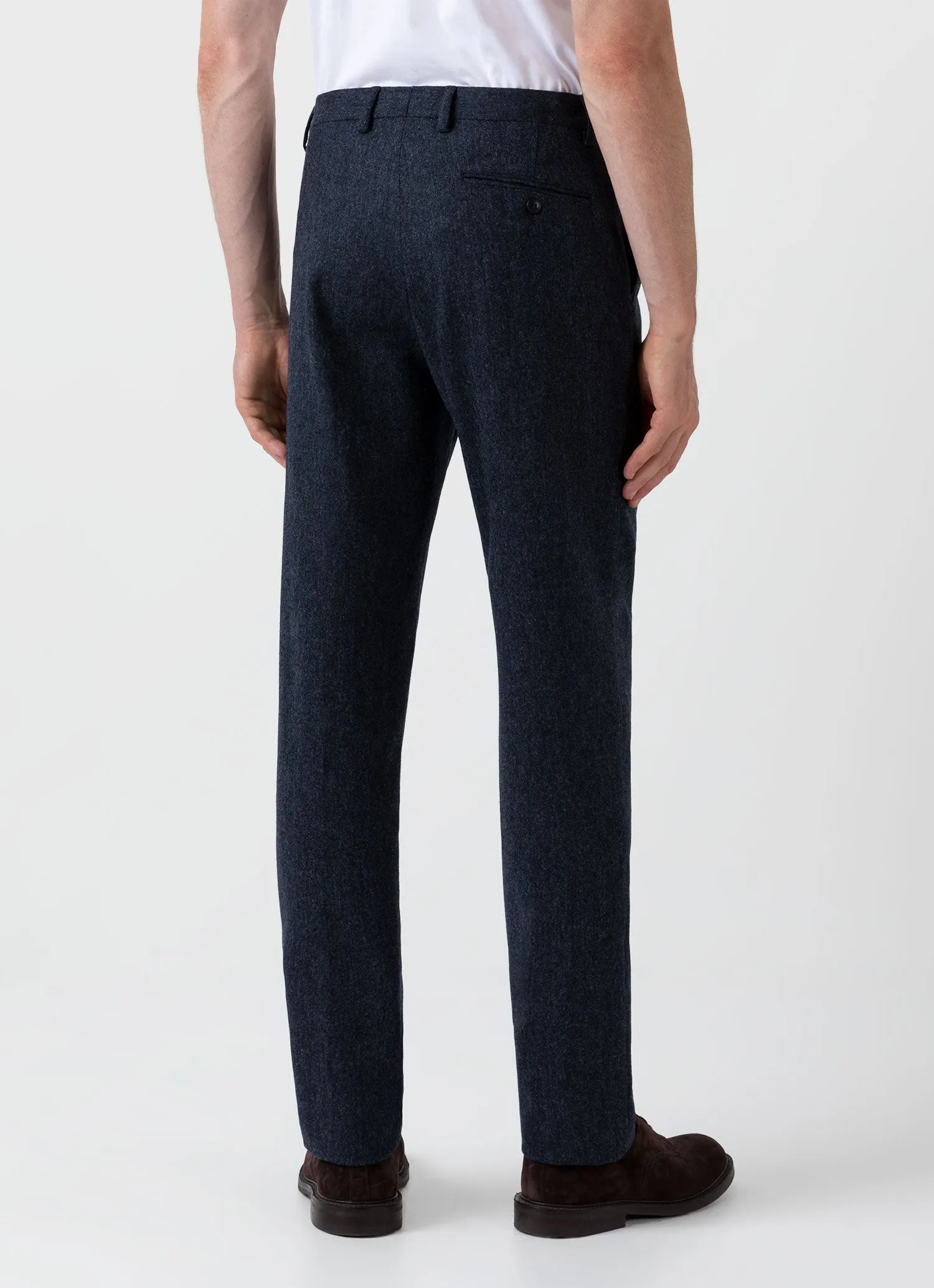 Men's Donegal Wool Trouser in Space Blue sold by Sunspel product image thumbnail 4