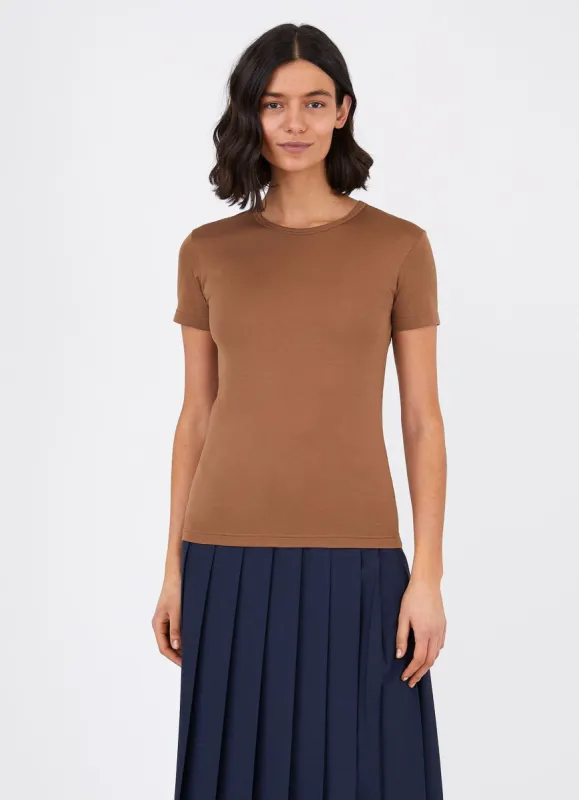 Women's Classic T-shirt in Mushroom sold by Sunspel