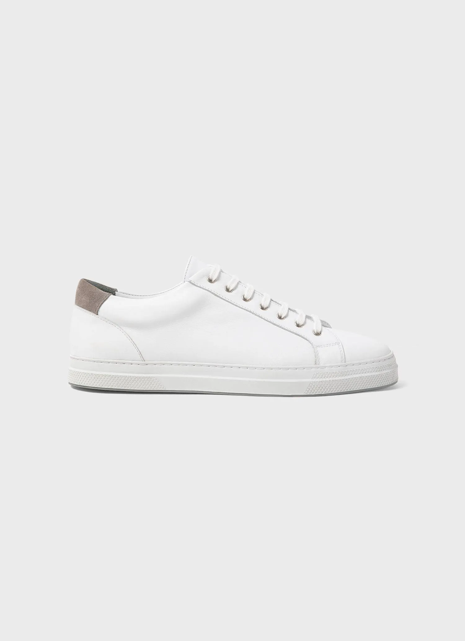 Men's Leather Tennis Shoes in White sold by Sunspel
