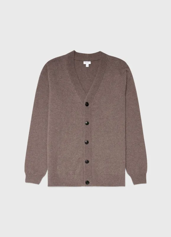 Men's Lambswool Cardigan in Cedar sold by Sunspel