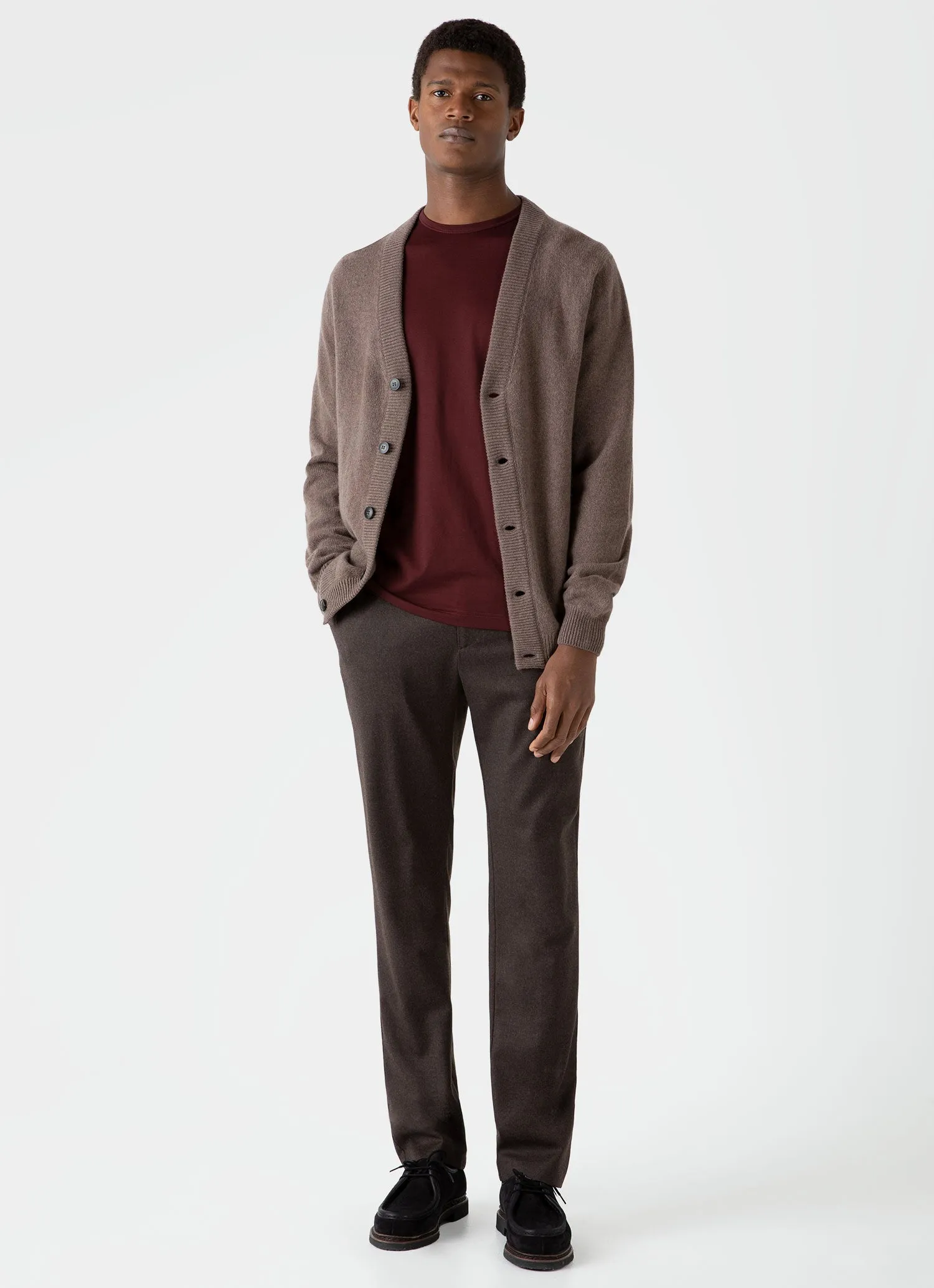 Men's Lambswool Cardigan in Cedar sold by Sunspel product image thumbnail 3