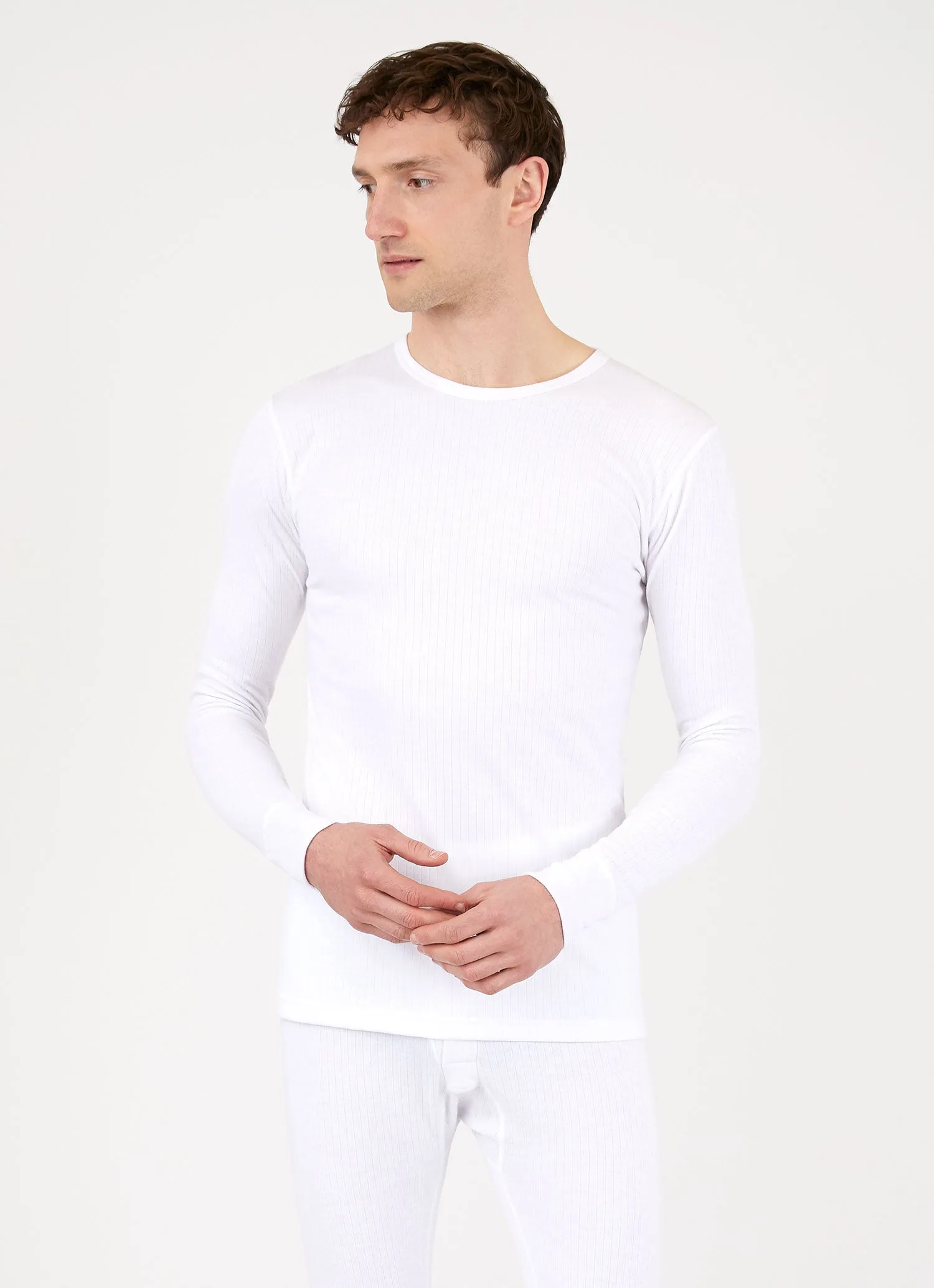Men's Viloft Thermal T-shirt in White sold by Sunspel product image thumbnail 2