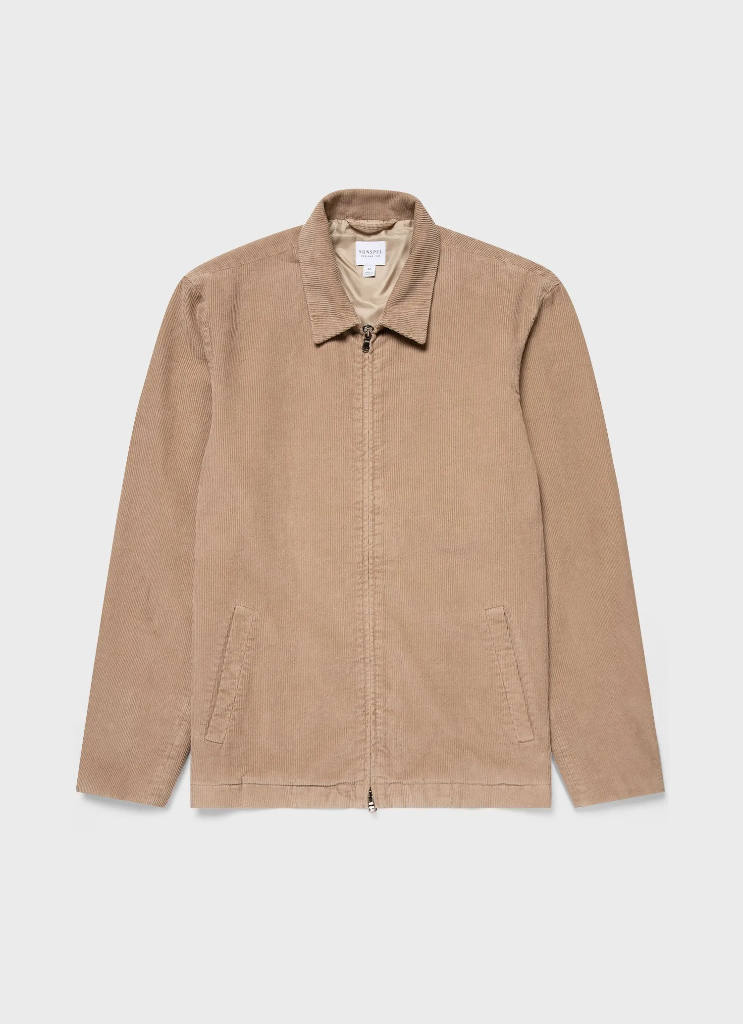 Men's Cord Harrington Jacket in Sandstone sold by Sunspel
