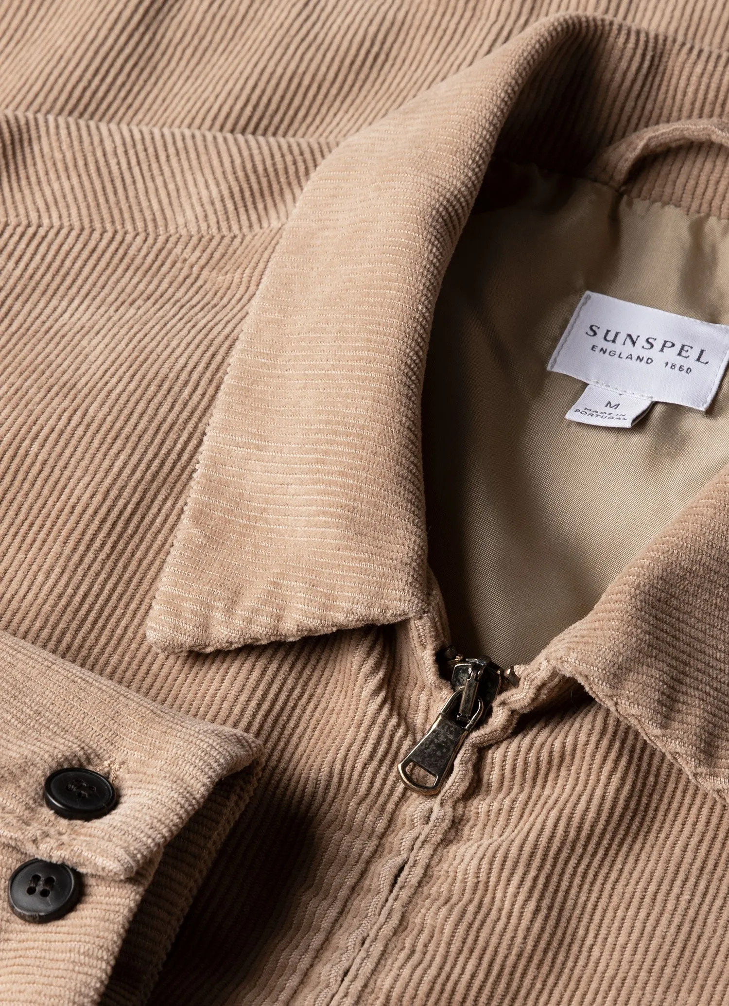 Men's Cord Harrington Jacket in Sandstone sold by Sunspel product image thumbnail 4