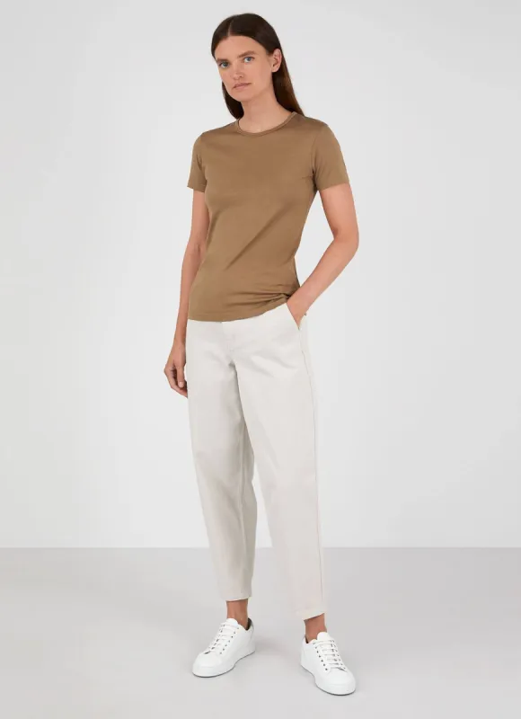 Women's Classic T-shirt in Dark Tan sold by Sunspel