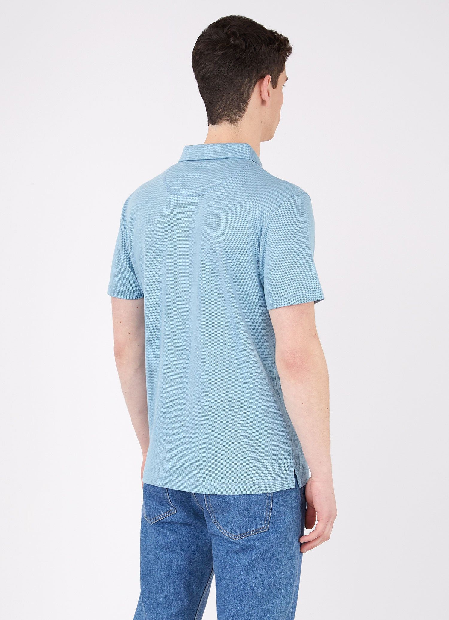 Men's Riviera Polo Shirt in Storm Blue sold by Sunspel product image thumbnail 4