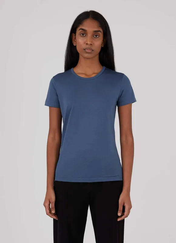 Women's Classic T-shirt in Smoke Blue sold by Sunspel