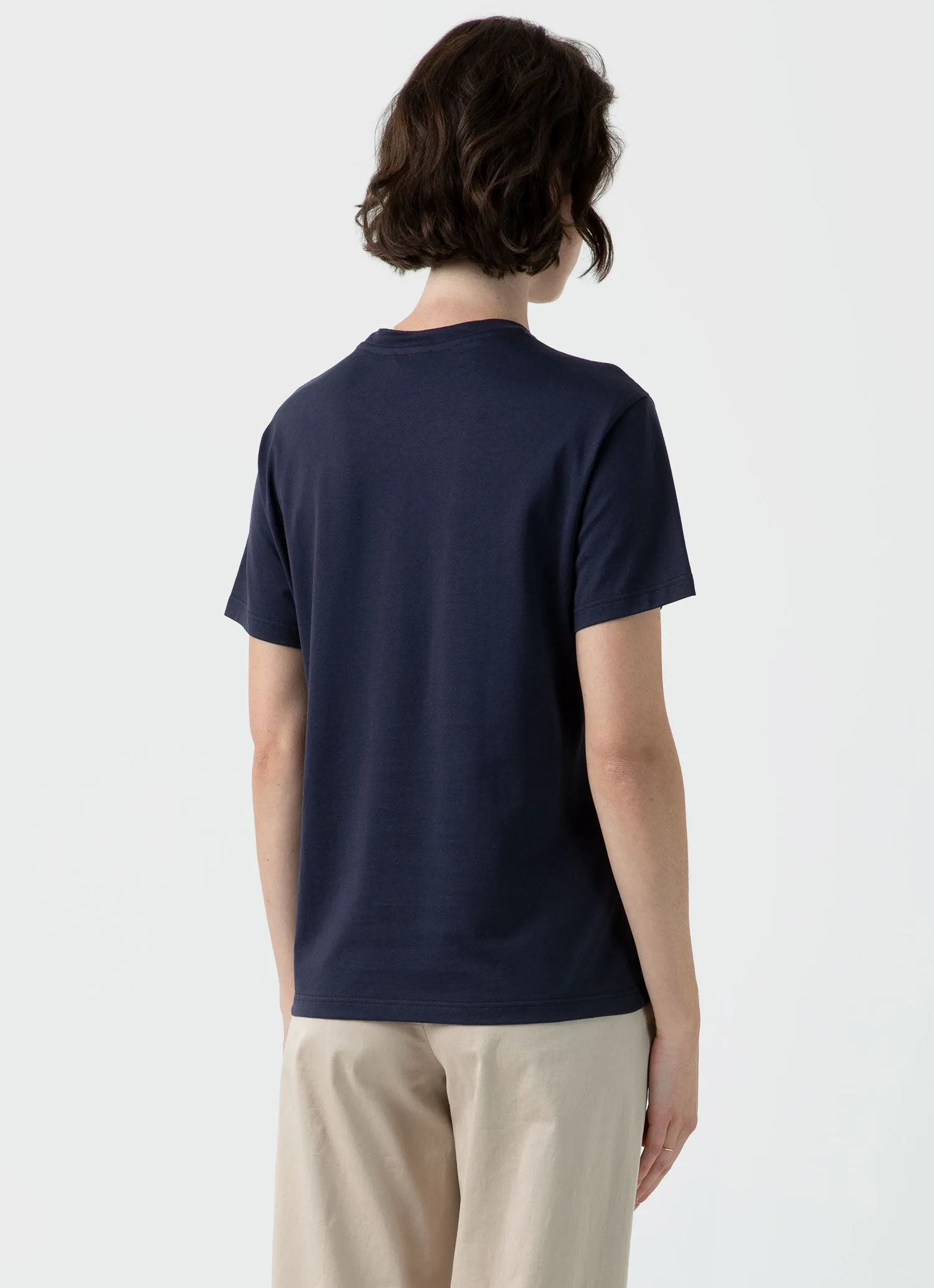 Women's Boy Fit T-shirt in Navy sold by Sunspel product image thumbnail 4