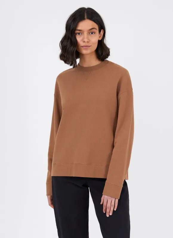 Women's Relaxed Loopback Sweatshirt in Mushroom sold by Sunspel