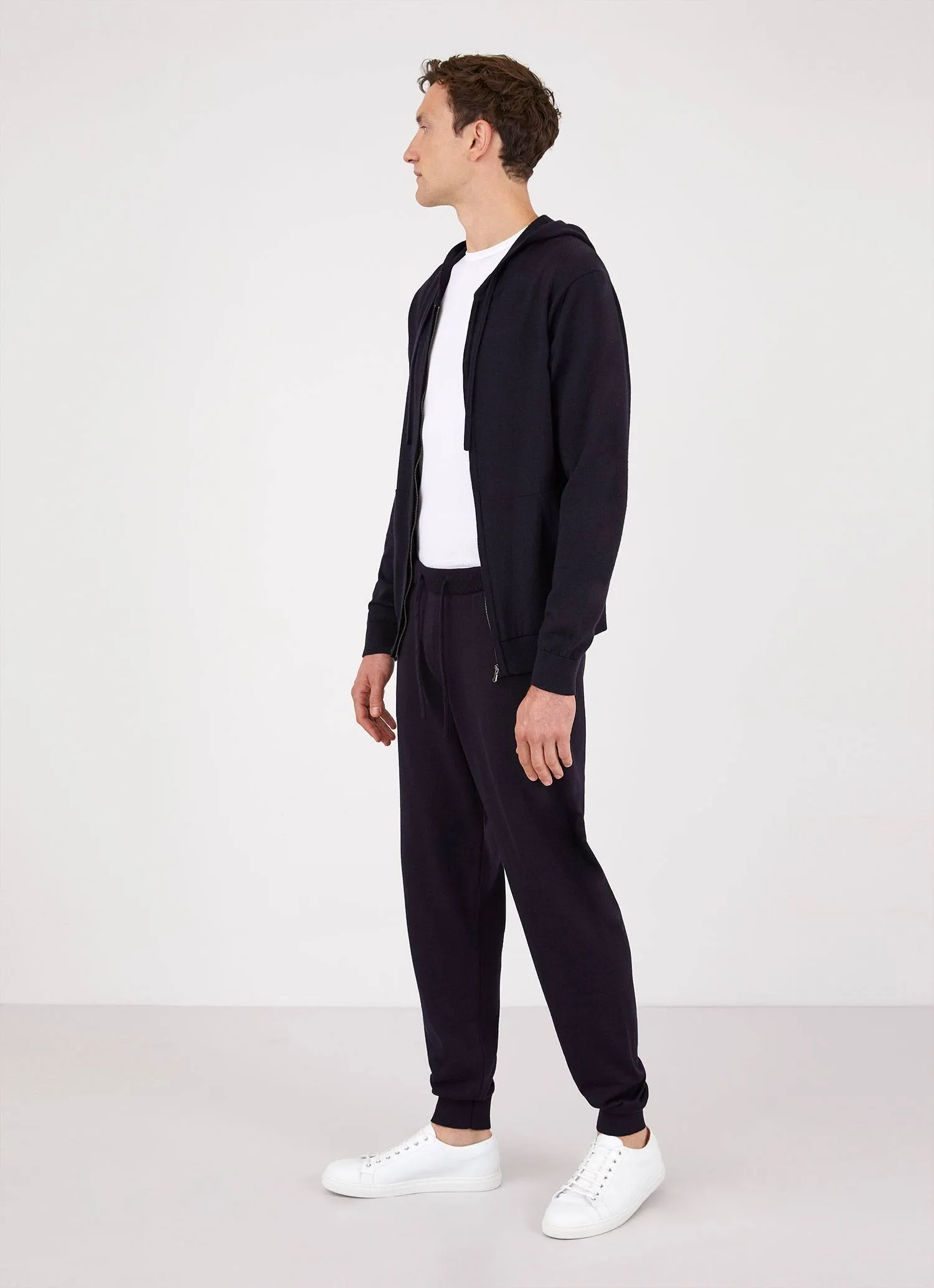 Men's Merino Wool Lounge Pant in Navy sold by Sunspel product image thumbnail 2