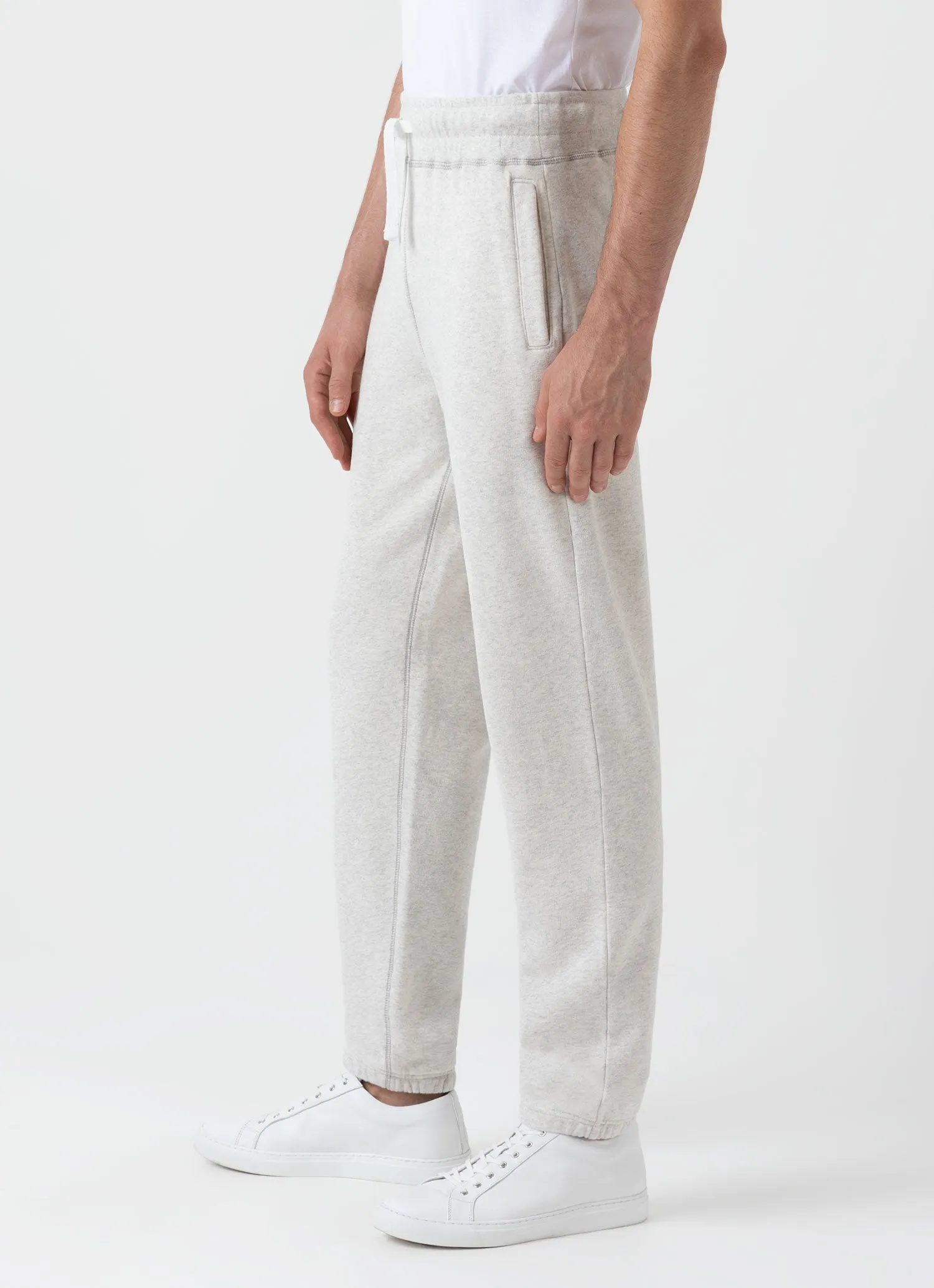 Men's Fleeceback Sweatpants in Archive White Melange sold by Sunspel product image thumbnail 5