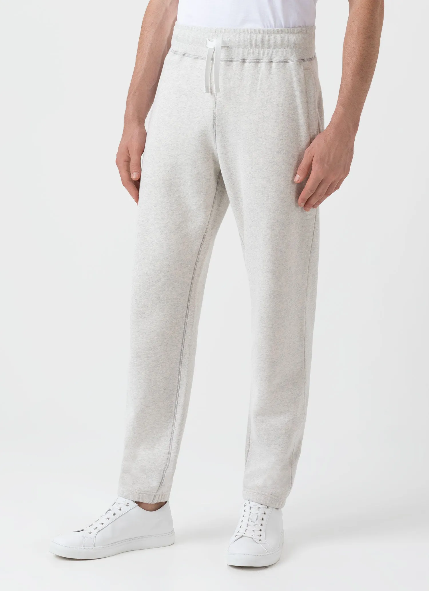 Men's Fleeceback Sweatpants in Archive White Melange sold by Sunspel product image thumbnail 3