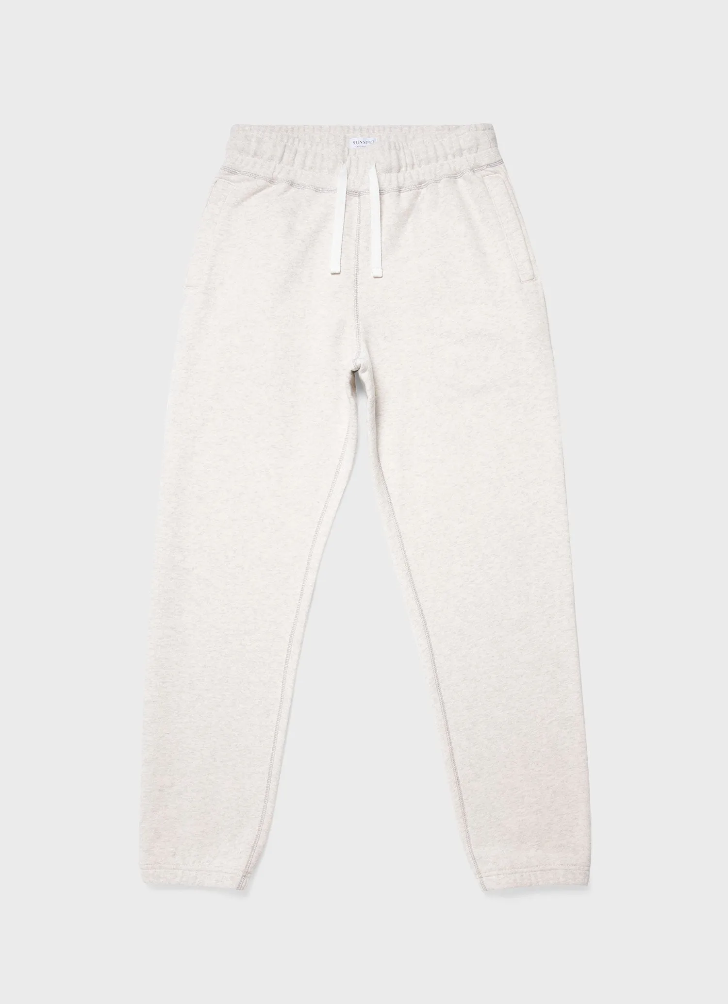 Men's Fleeceback Sweatpants in Archive White Melange sold by Sunspel