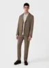 Men's Cotton Cashmere Piqué Shirt in Putty Melange sold by Sunspel