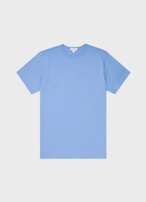 Men's Classic T-shirt in Cool Blue sold by Sunspel