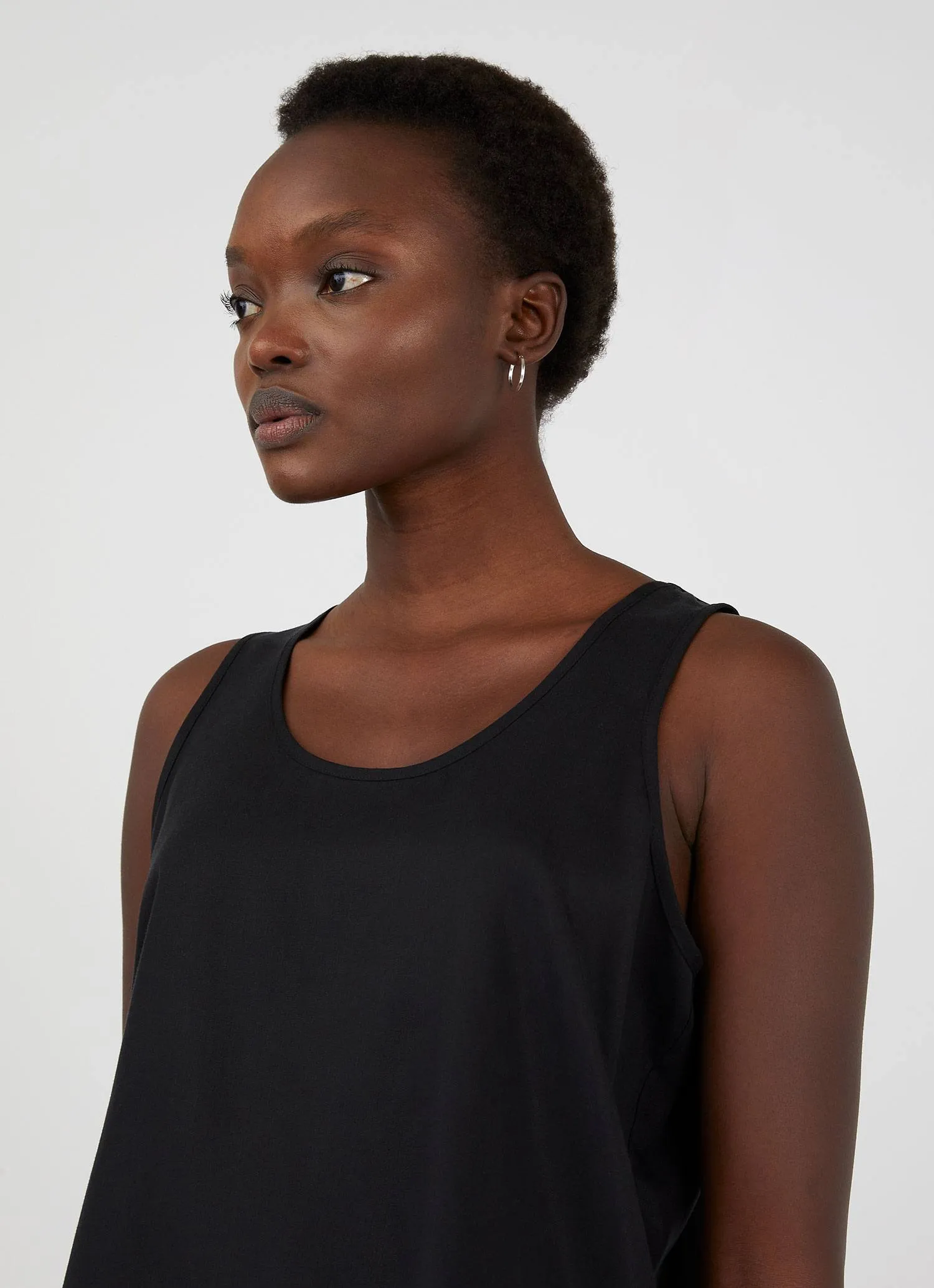 Women's Tencel Vest in Black sold by Sunspel