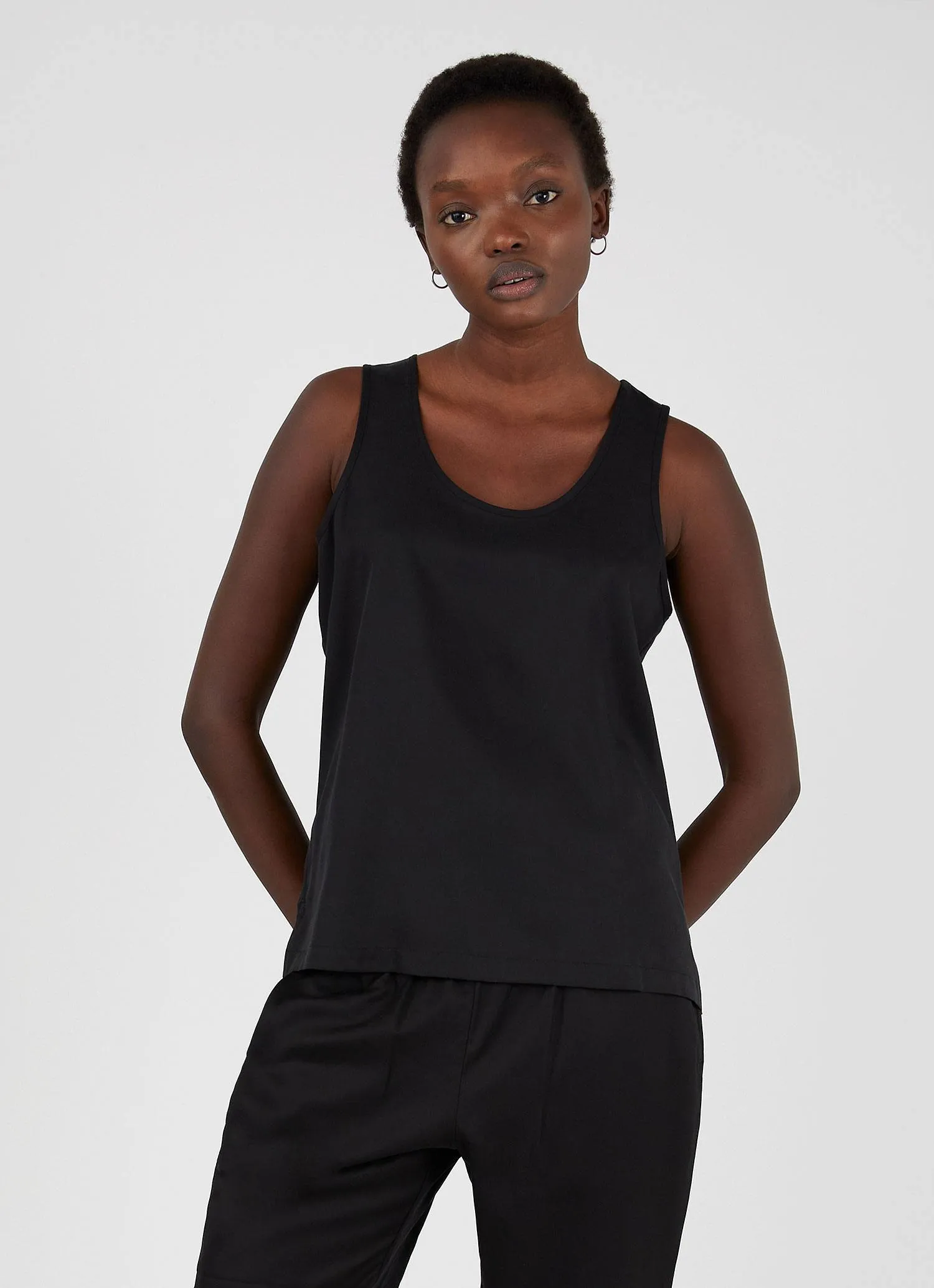 Women's Tencel Vest in Black sold by Sunspel product image thumbnail 2