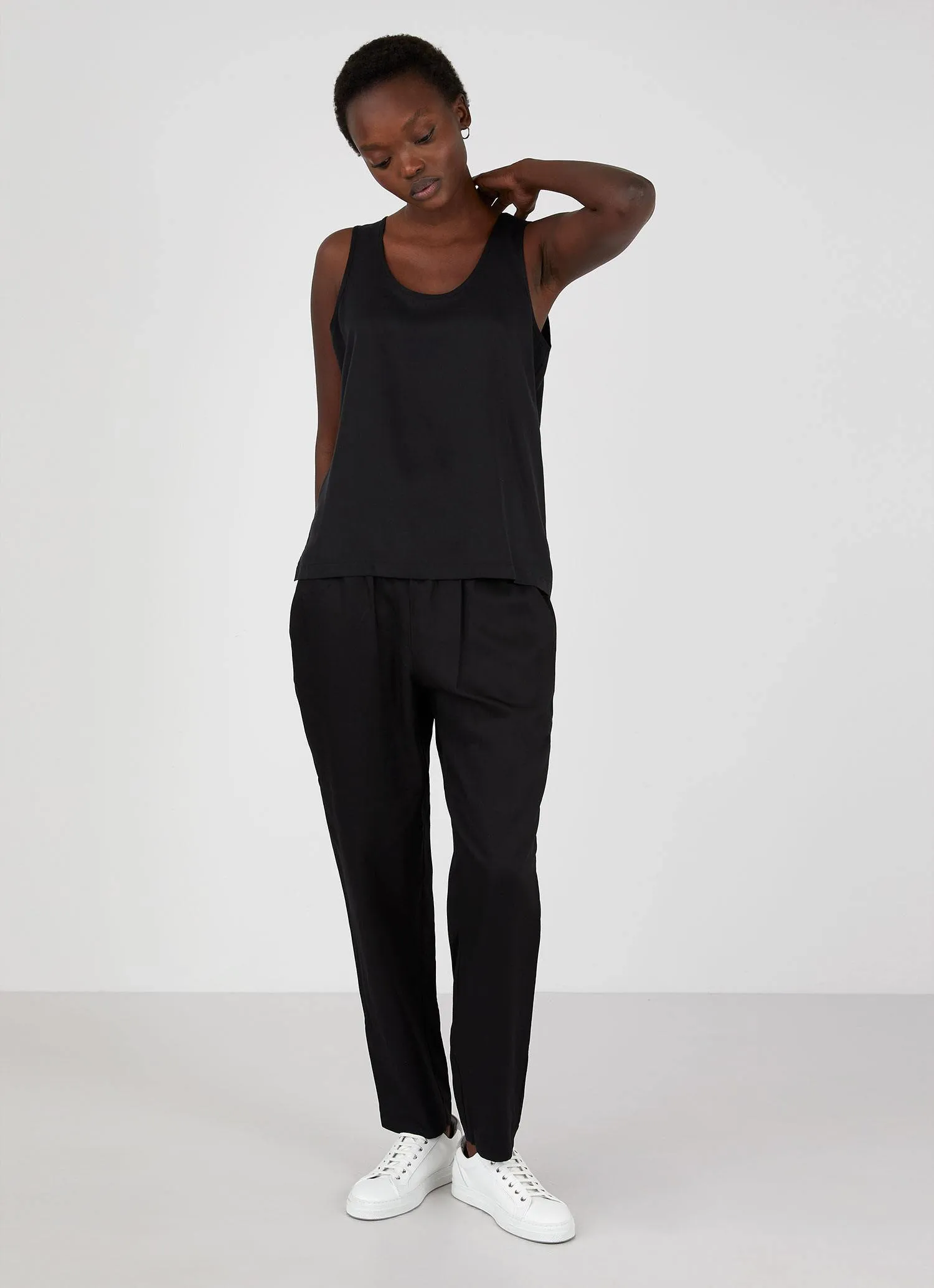 Women's Tencel Vest in Black sold by Sunspel product image thumbnail 3