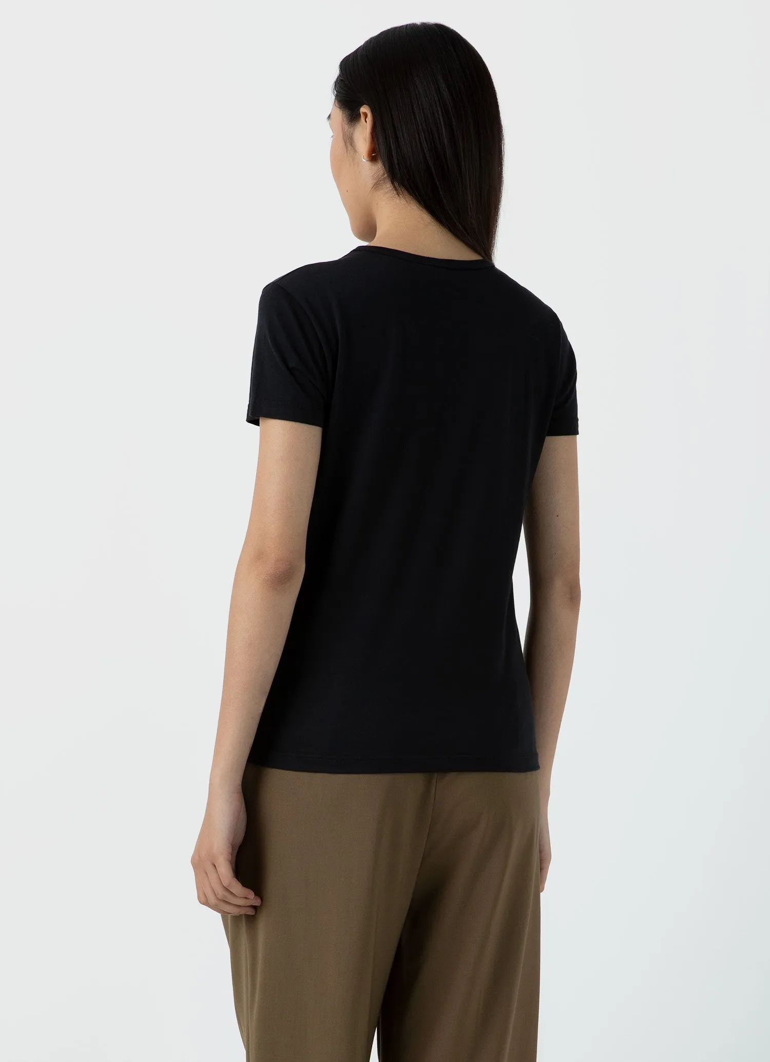 Women's Classic T-shirt in Black sold by Sunspel product image thumbnail 4
