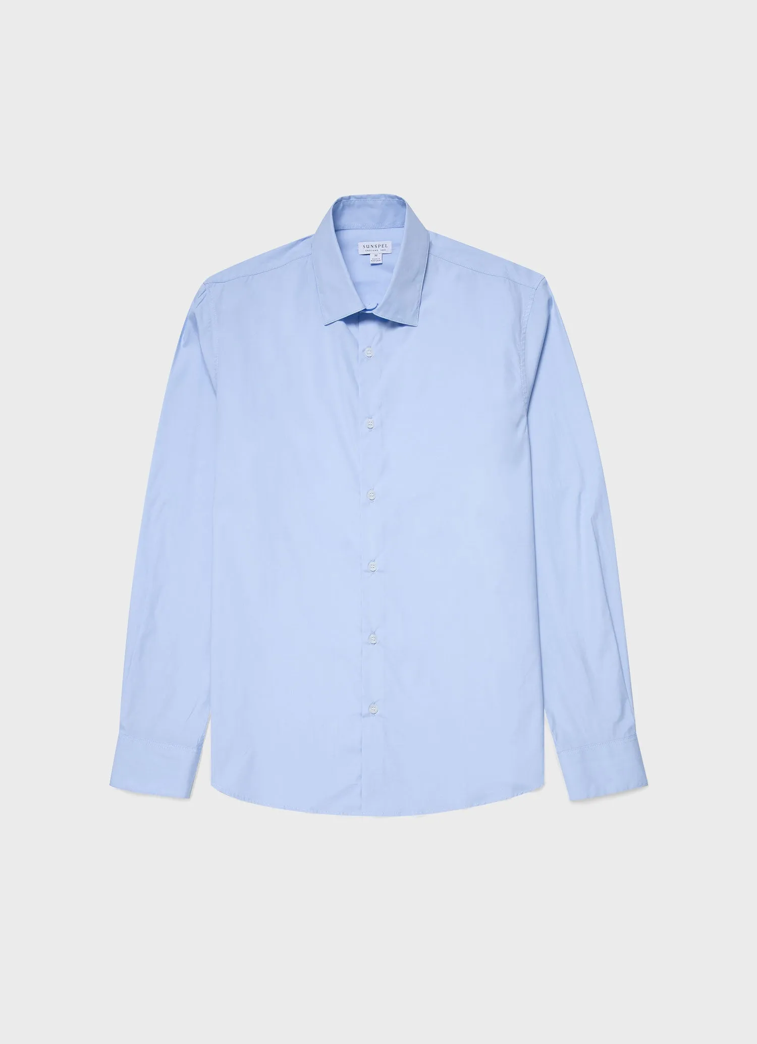 Men's Cotton Stretch Shirt in Light Blue sold by Sunspel