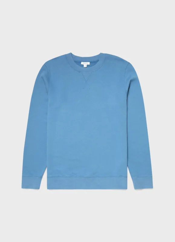 Men's Loopback Sweatshirt in Lake Blue sold by Sunspel