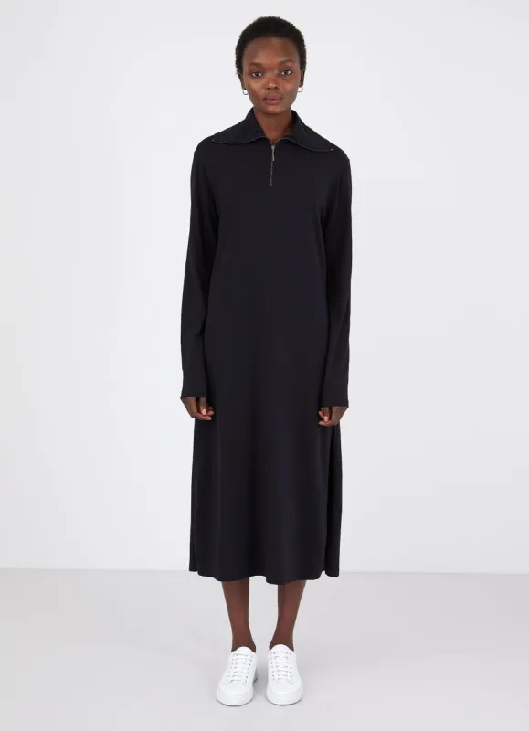 Women's Sunspel x Studio Nicholson Jersey Dress in Black sold by Sunspel