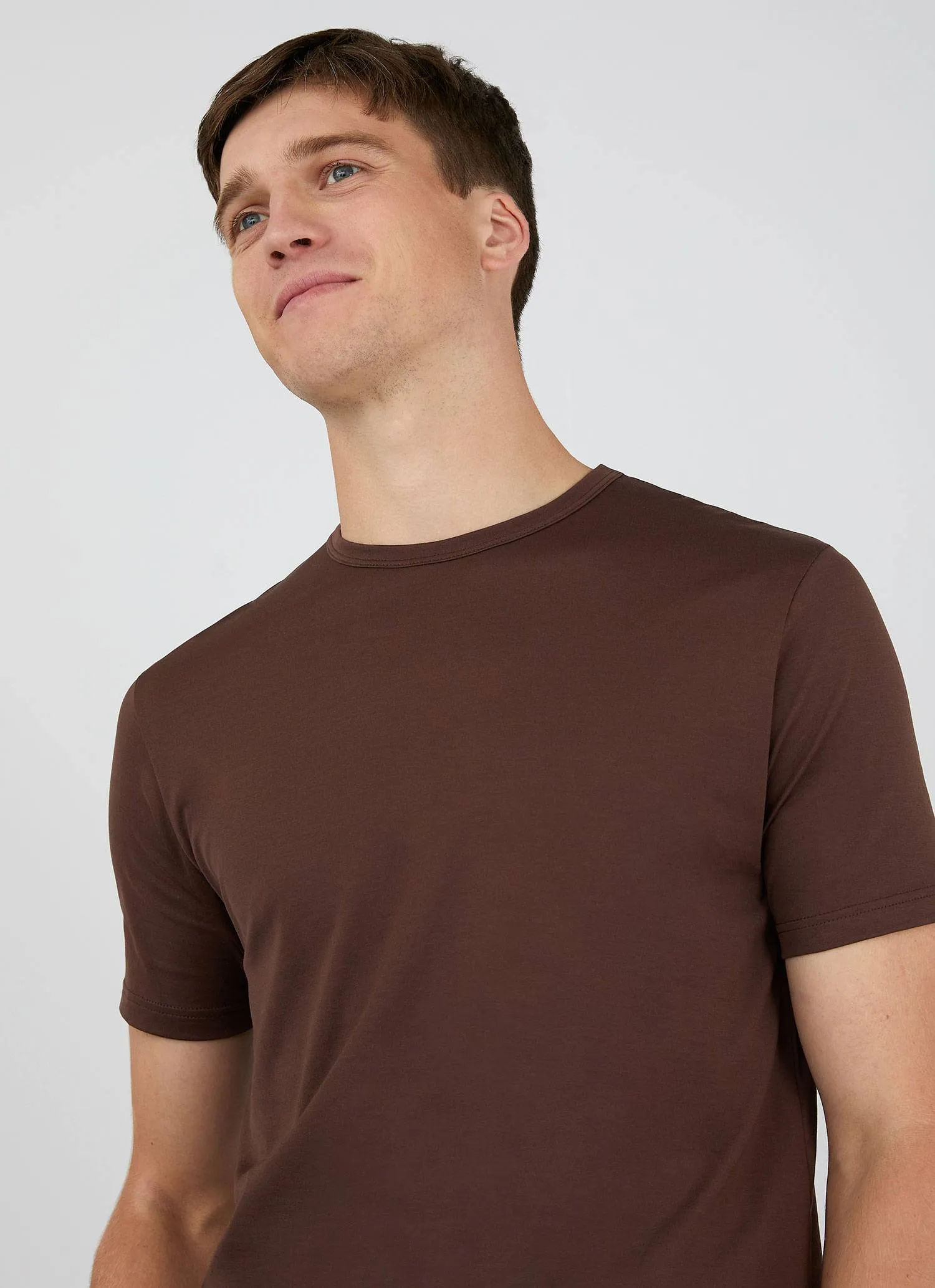 Men's Classic T-shirt in Cocoa sold by Sunspel product image thumbnail 5