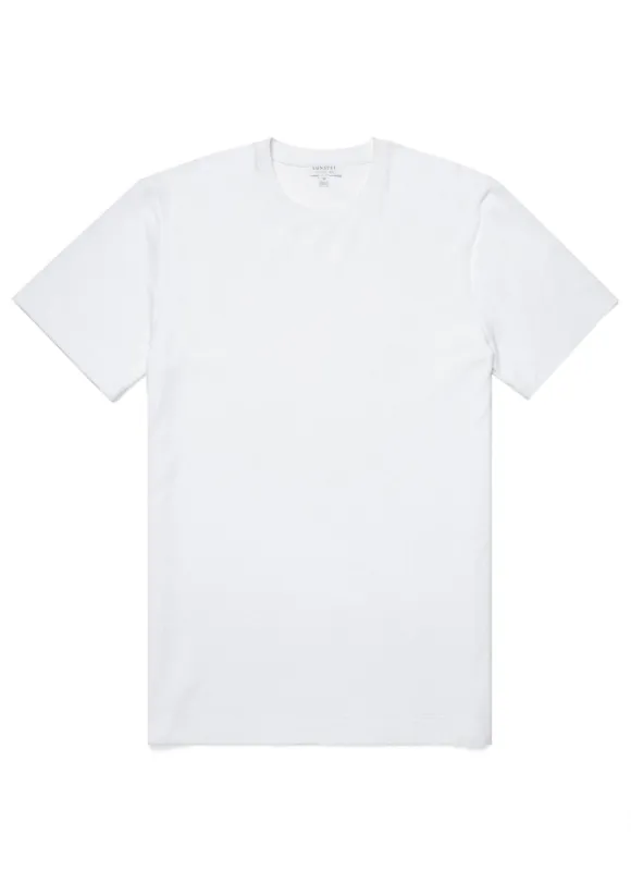 Men's Organic Cotton Towelling Relaxed Fit T-shirt in White sold by Sunspel