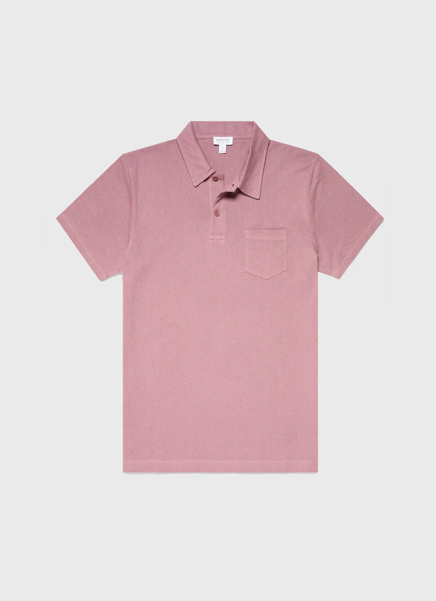 Men's Riviera Polo Shirt in Vintage Pink sold by Sunspel