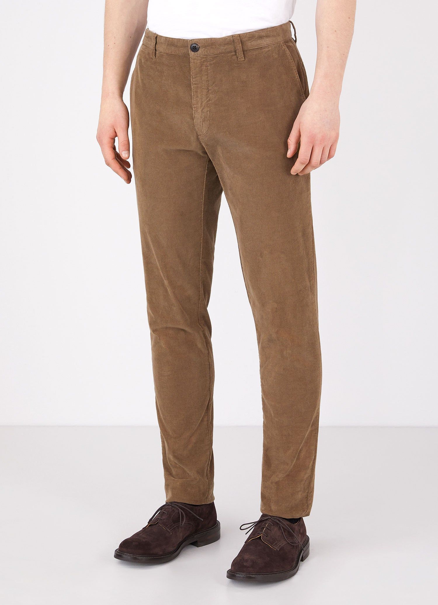 Men's Corduroy Slim Fit Trouser in Dark Stone sold by Sunspel product image thumbnail 3