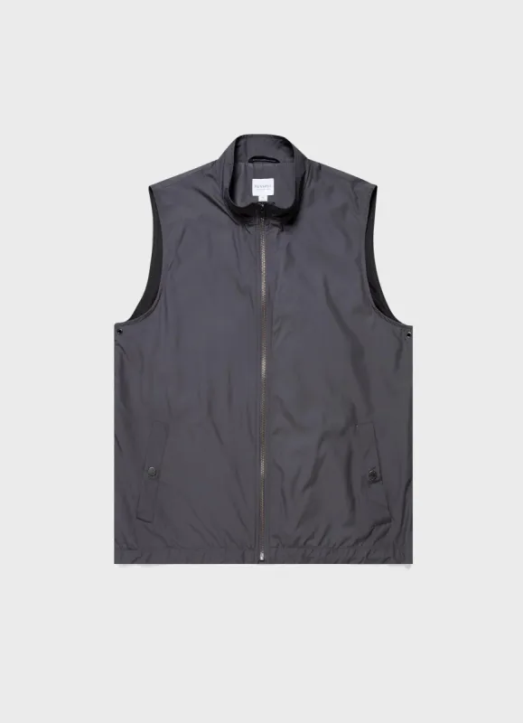 Men's Active Gilet in Charcoal sold by Sunspel