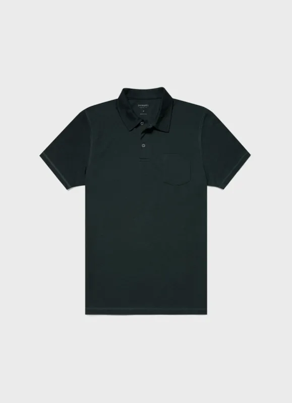Men's DriRelease Active Polo Shirt in Seaweed made by Sunspel