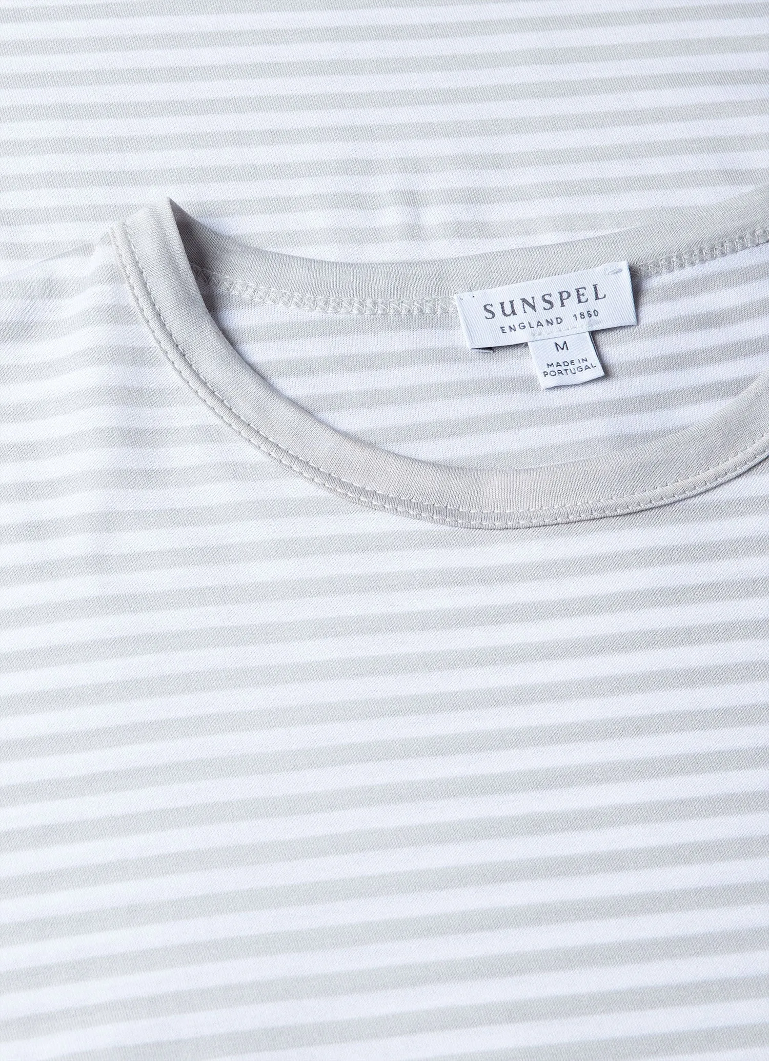 Men's Classic T-shirt in Smoke/White English Stripe sold by Sunspel product image thumbnail 4