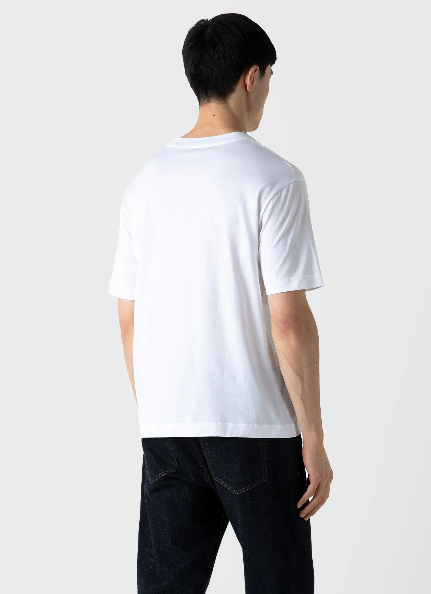 Men's Mock Neck T-shirt in White sold by Sunspel product image thumbnail 4