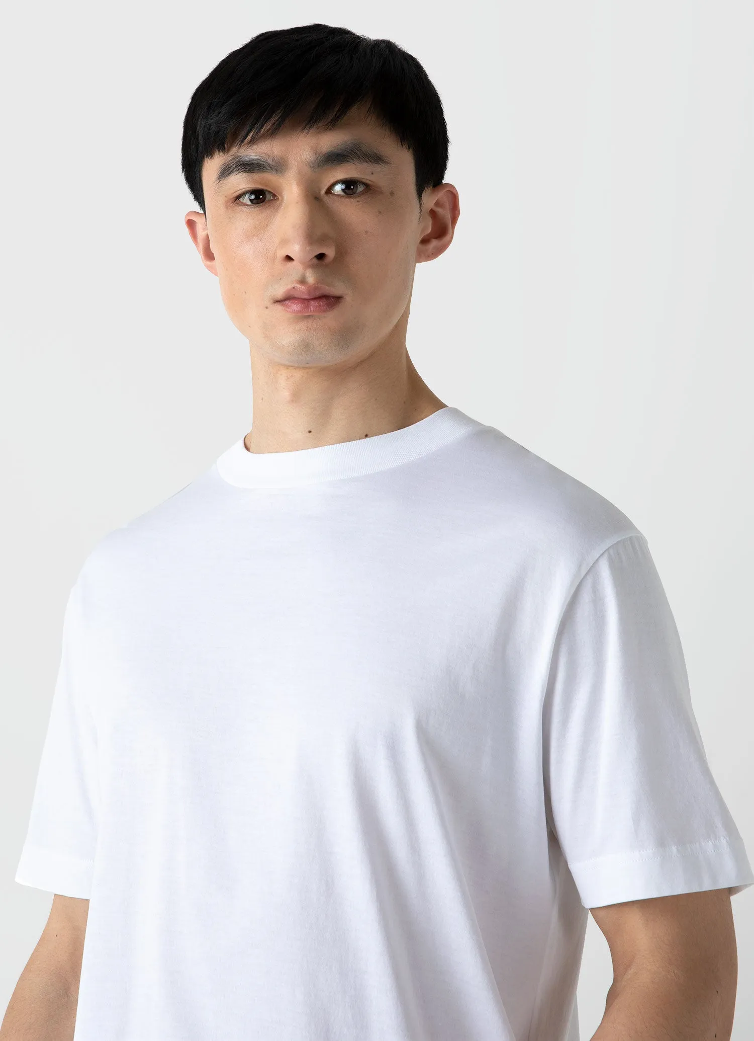 Men's Mock Neck T-shirt in White sold by Sunspel product image thumbnail 5