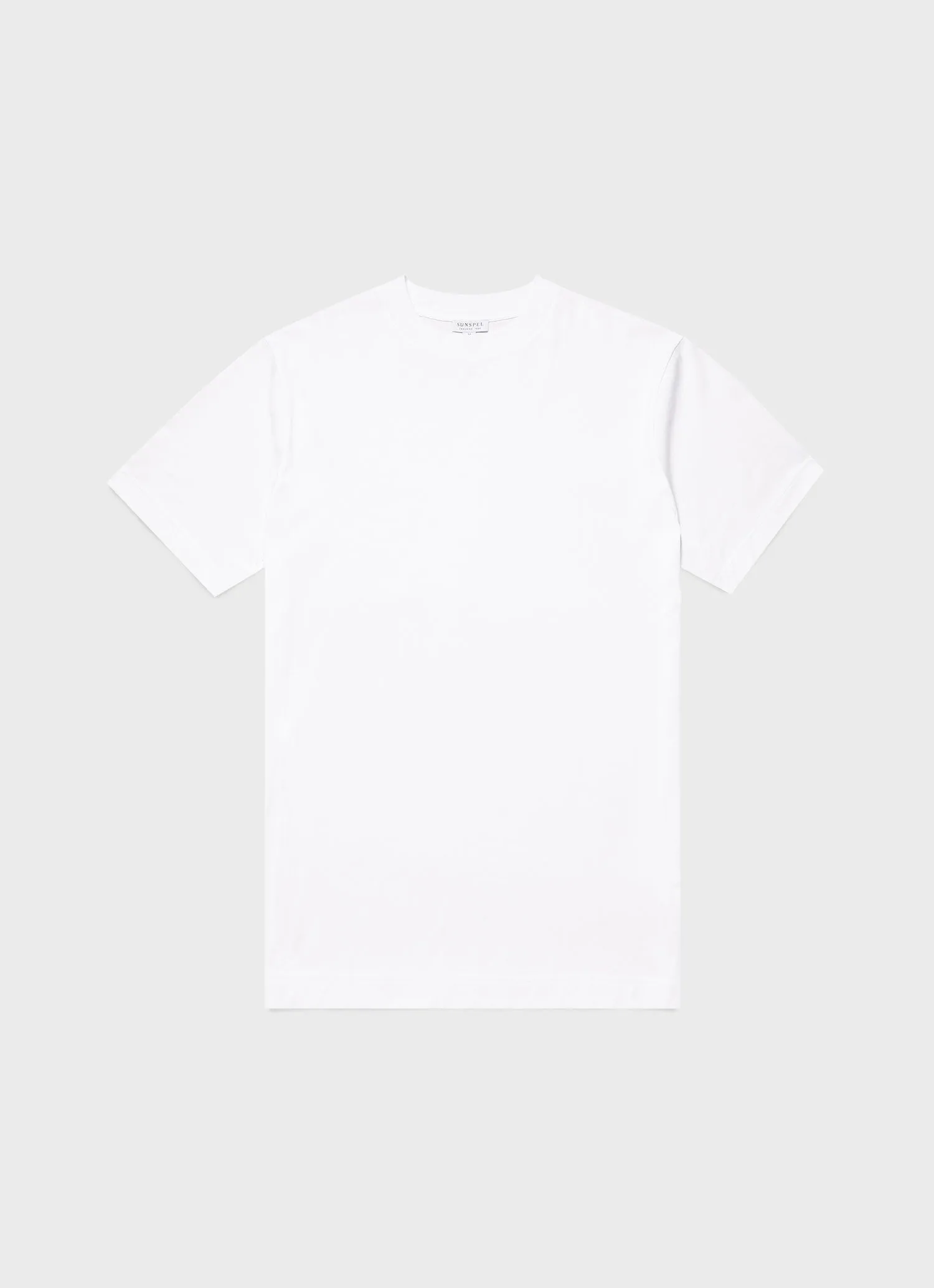 Men's Mock Neck T-shirt in White sold by Sunspel