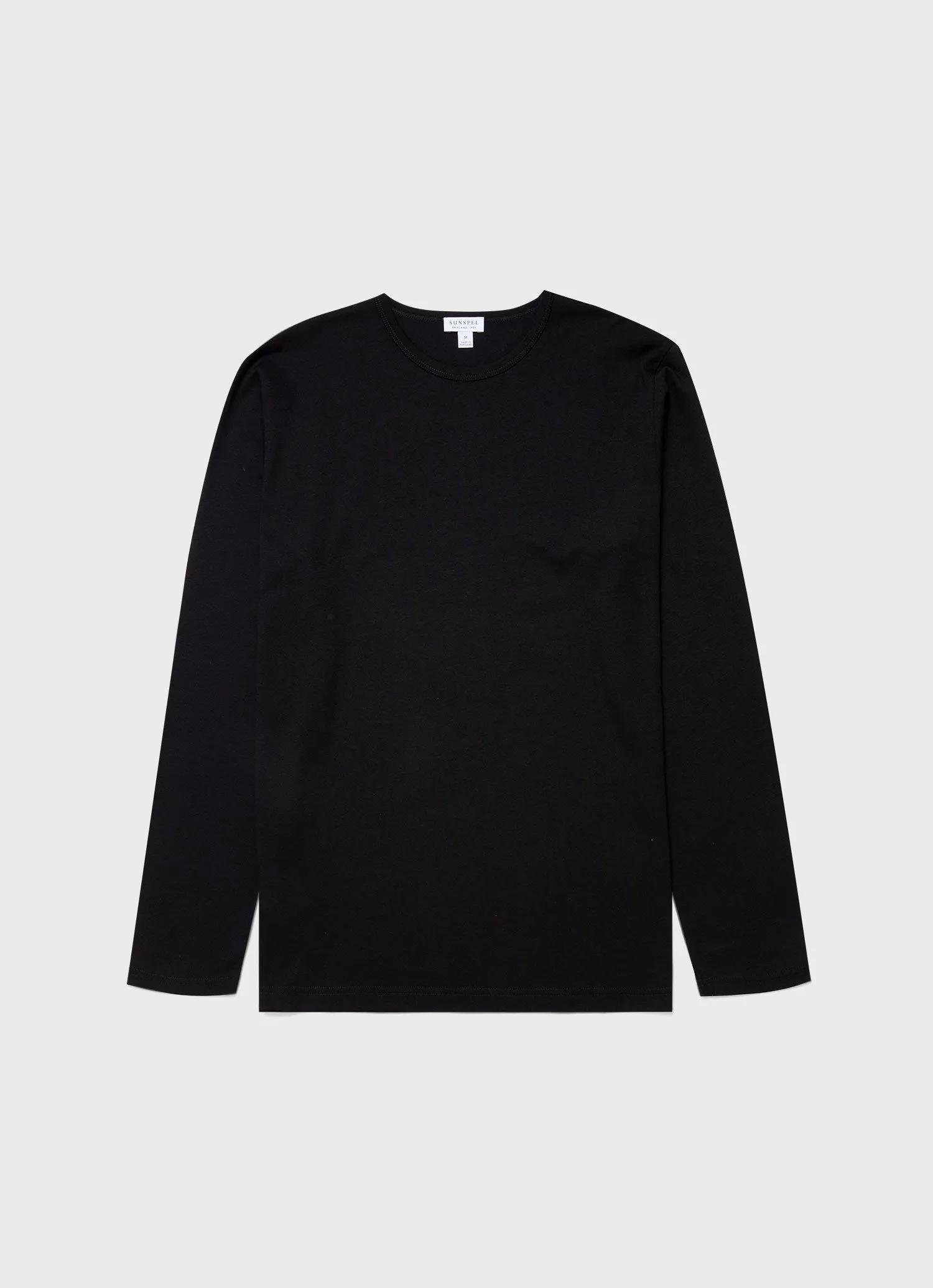 Men's Cotton Modal Lounge Long Sleeve T-shirt in Black sold by Sunspel
