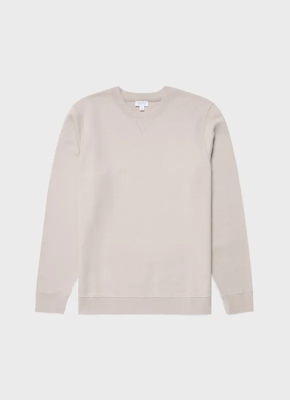 Men's Loopback Sweatshirt in Light Sand sold by Sunspel