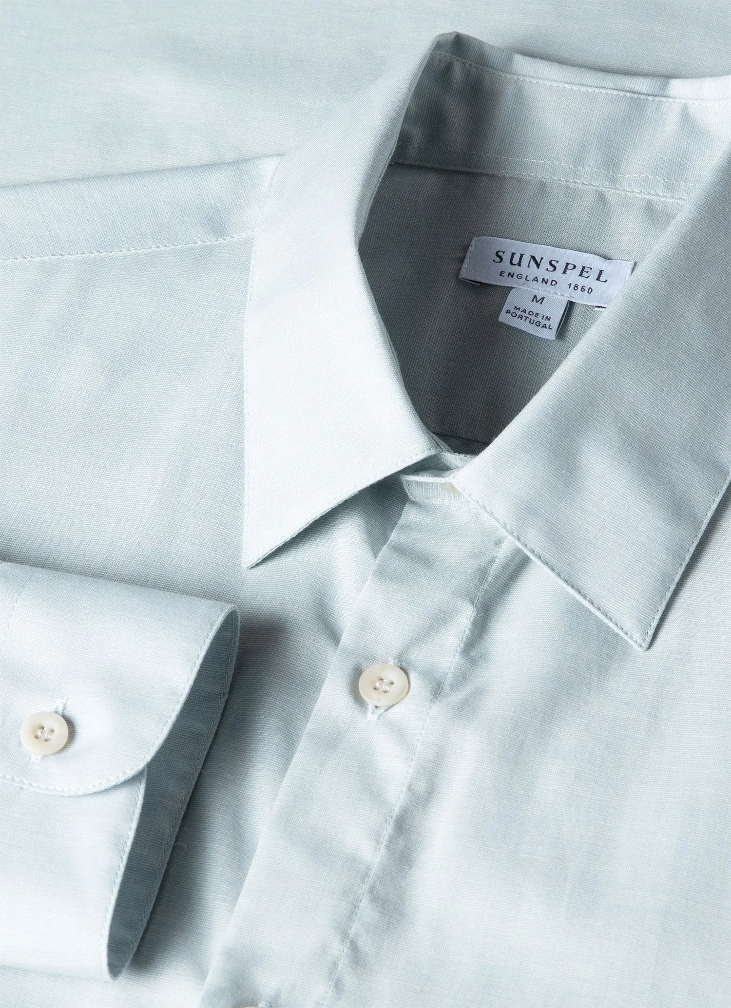 Men's Cotton Cashmere Shirt in Light Blue sold by Sunspel product image thumbnail 4