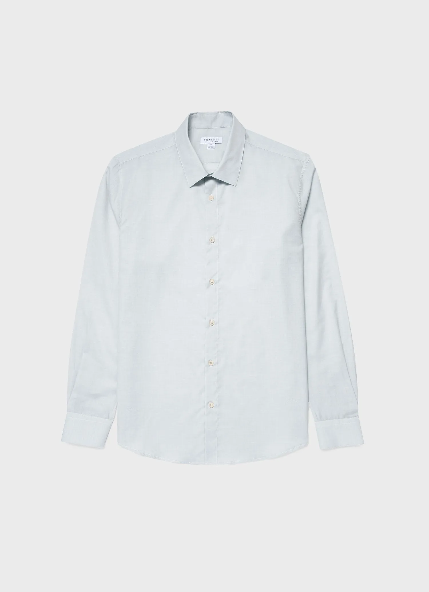 Men's Cotton Cashmere Shirt in Light Blue sold by Sunspel