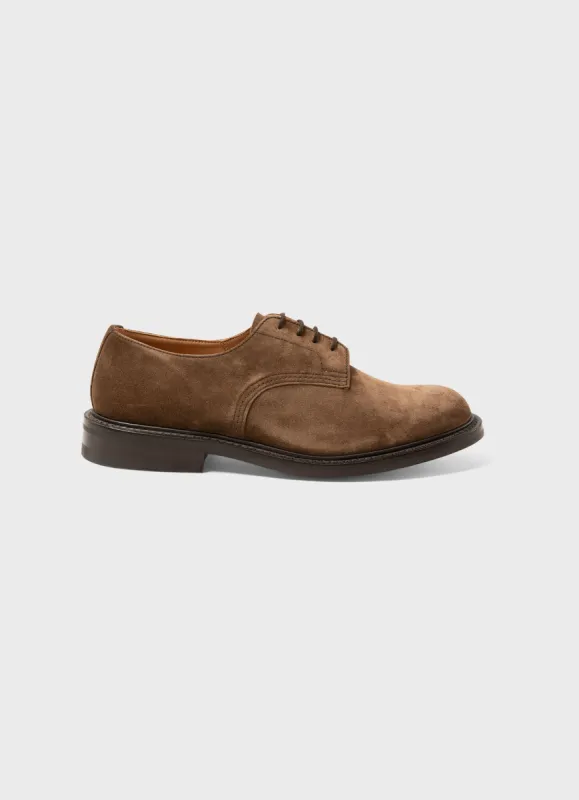 Men's Sunspel and Trickers Suede Derby Shoe in Light Brown sold by Sunspel