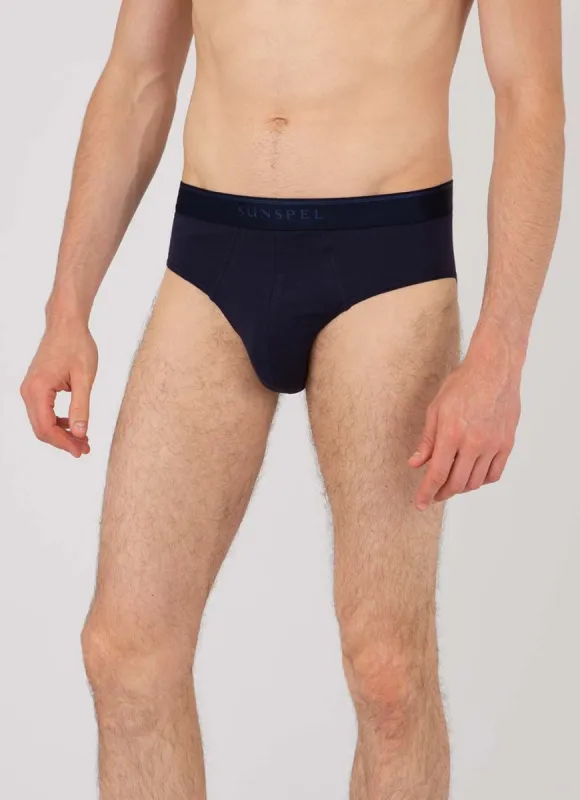 Men's Stretch Cotton Briefs in Navy sold by Sunspel