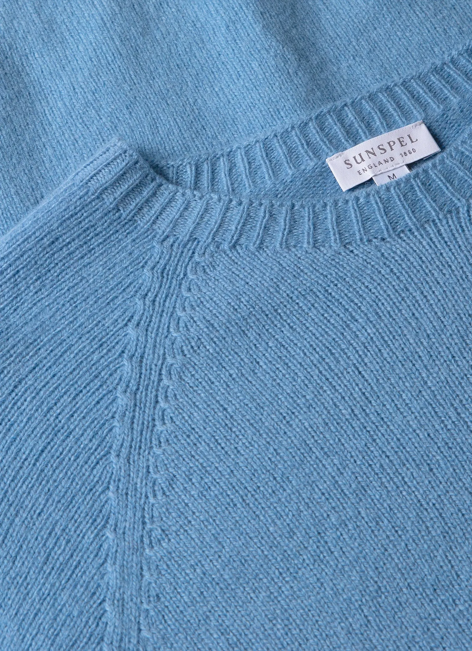Men's Lambswool Crew Neck Jumper in Cornflower sold by Sunspel product image thumbnail 4