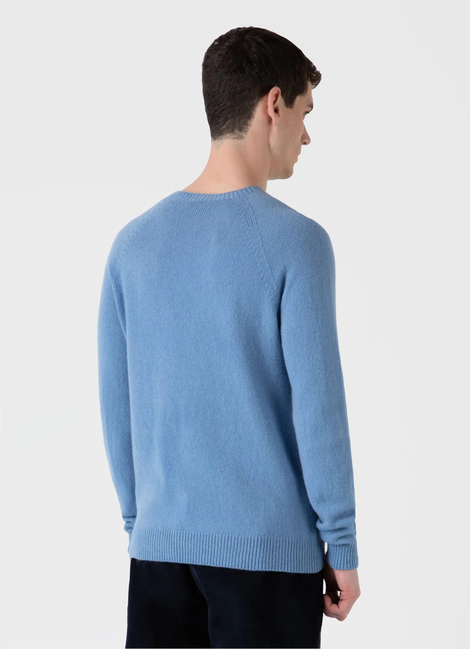 Men's Lambswool Crew Neck Jumper in Cornflower sold by Sunspel product image thumbnail 5