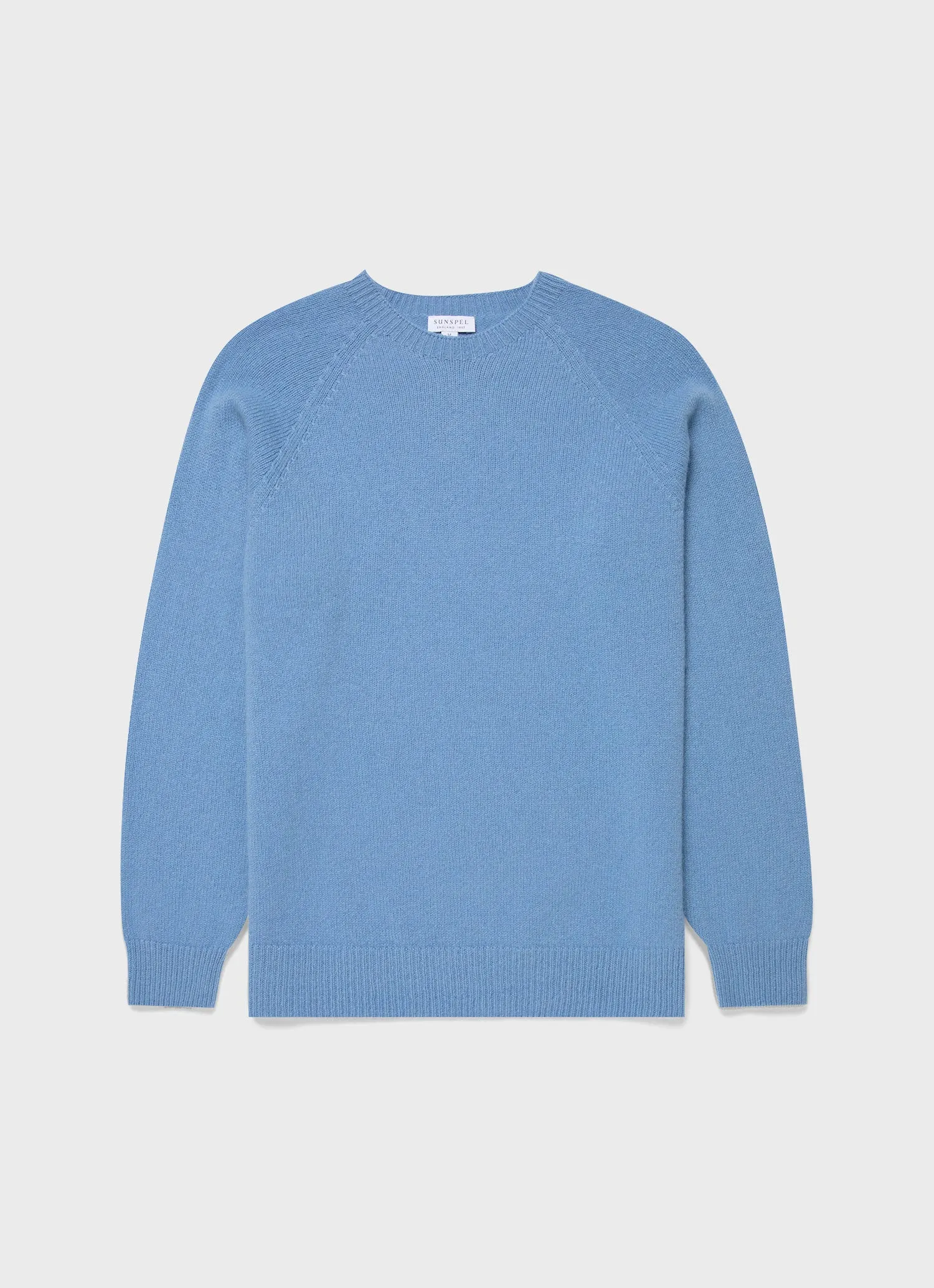 Men's Lambswool Crew Neck Jumper in Cornflower sold by Sunspel