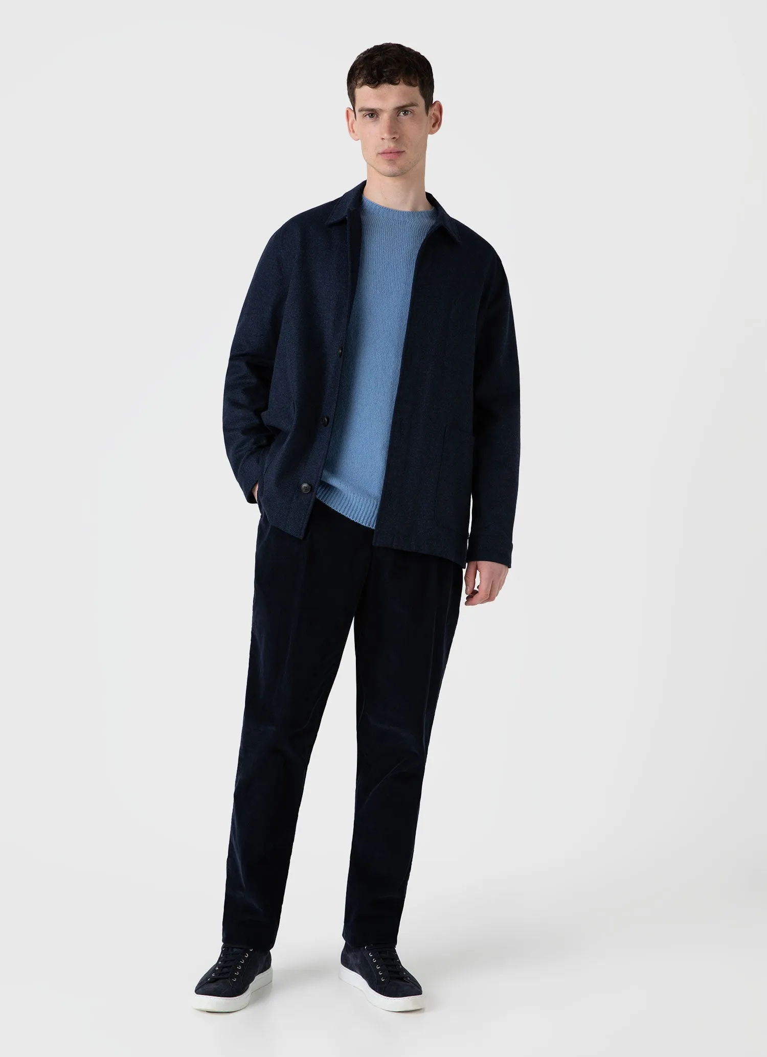 Men's Lambswool Crew Neck Jumper in Cornflower sold by Sunspel product image thumbnail 3