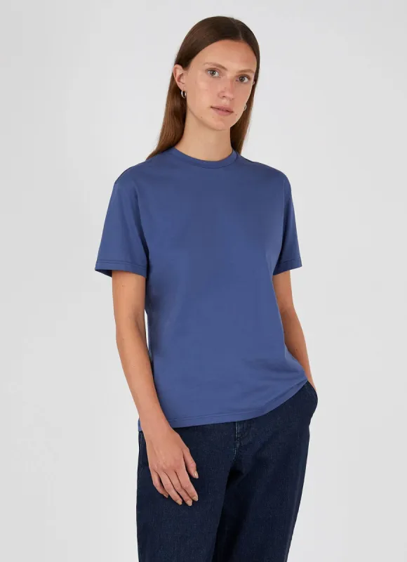 Women's Boy Fit T-shirt in Atlantic Blue sold by Sunspel