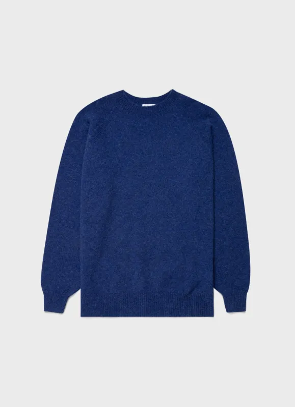 Men's Lambswool Crew Neck Jumper in Space Blue sold by Sunspel